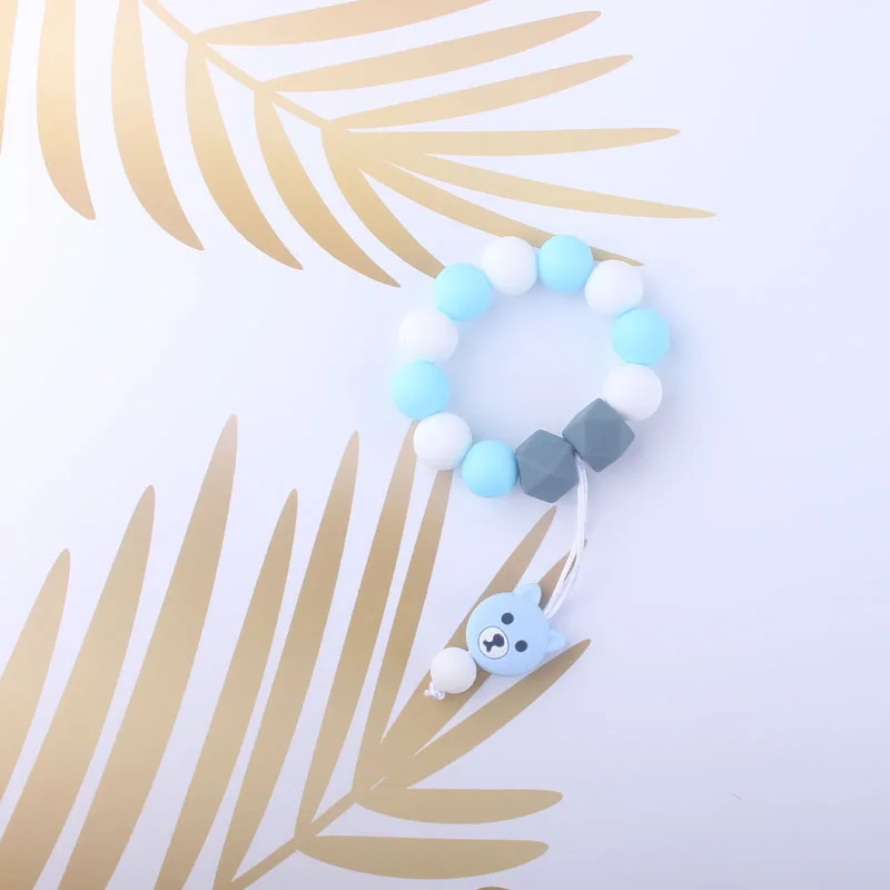 Пищевой силикон мини медведь Φ браслет играйте чтобы съесть кусание бусины