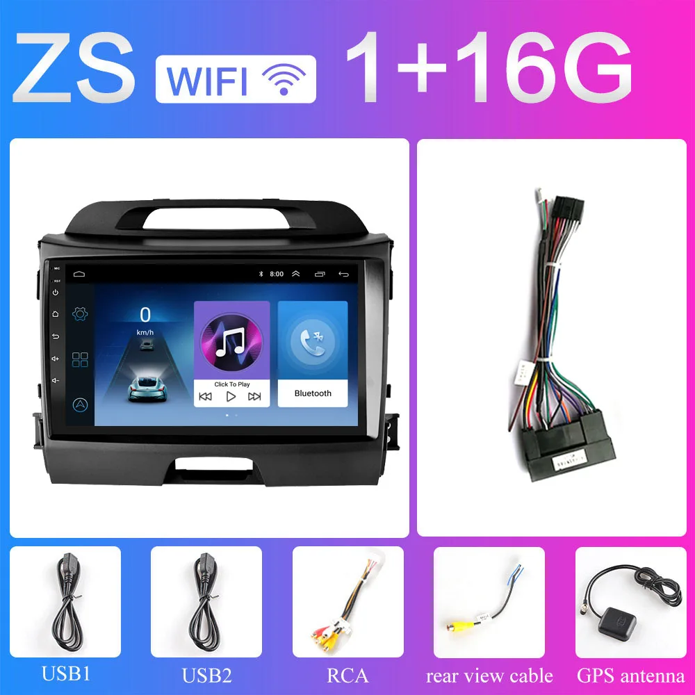 2din 2.5D HD Android 8,1 автомобильный DVD мультимедийный плеер для KIA Sportage 3 4 2010 2011 2012 2013 автомобильный Радио GPS навигация - Цвет: ZS 1G Sportage 3