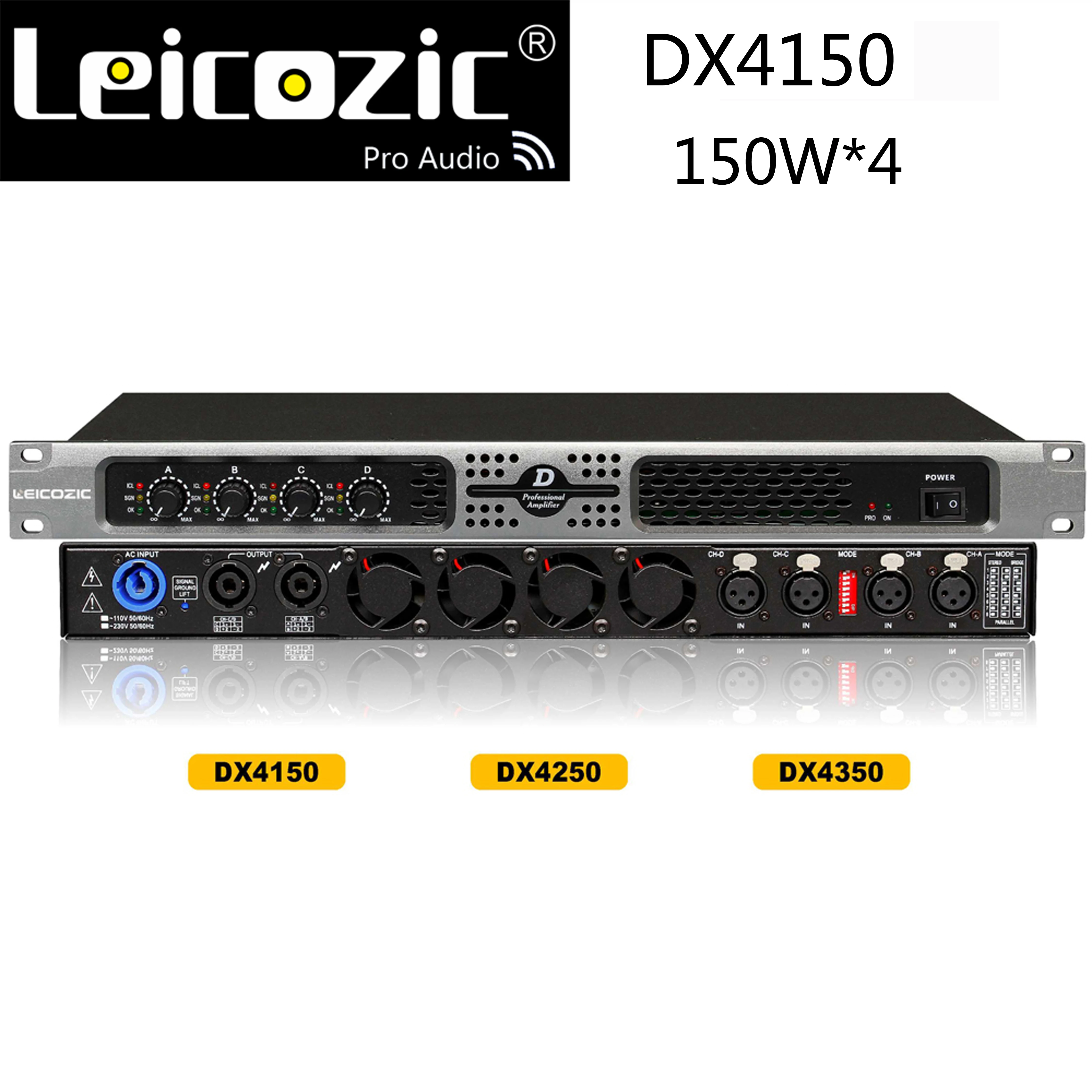 4 канальный аудио усилитель leicosic DX4150 pro 150 Вт x4 RMS Ом 250 мощности звука звуковой