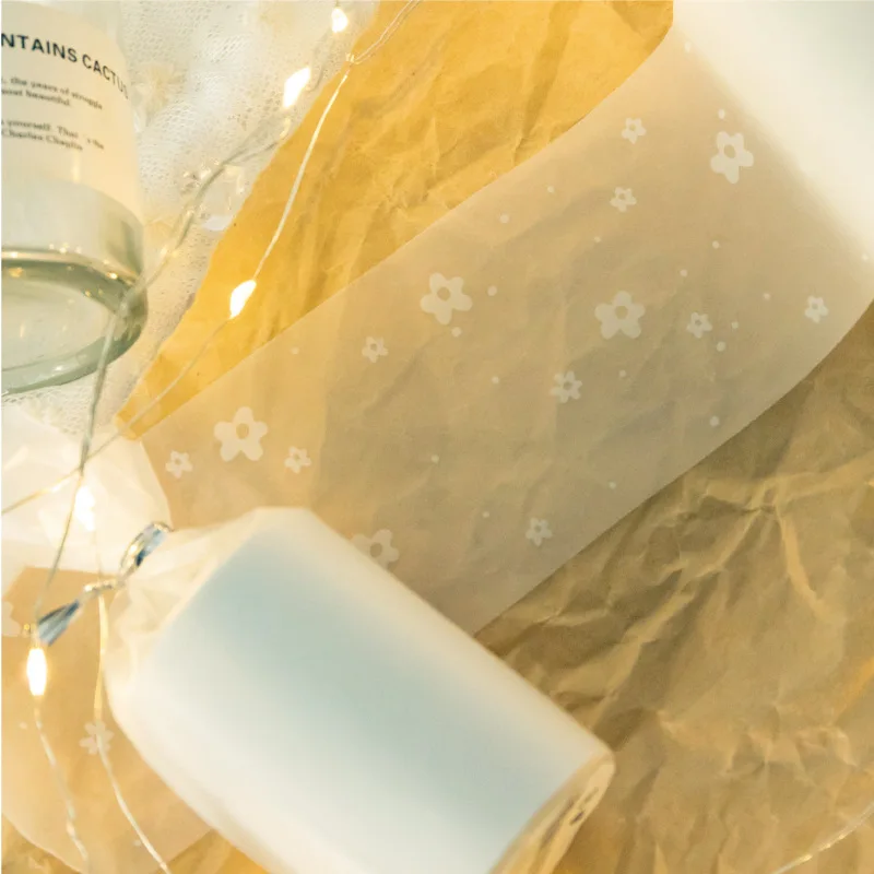 

Retro Transparent White Decorative Adhesive Tape Flower Lace Series Masking Washi Tape DIY Scrapbooking Sticker Label Stationery