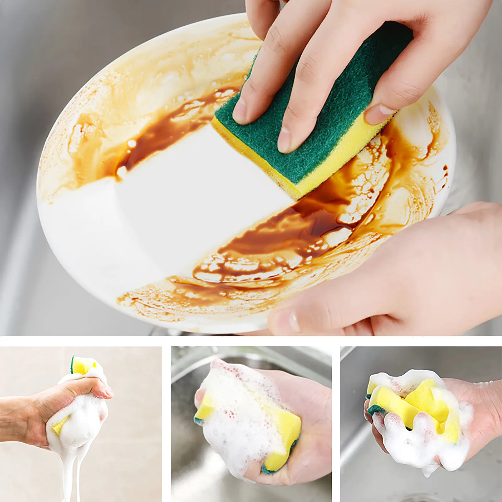 10Pcs Kitchen Cleaning Sponges Pads Washing Towels Wiping Rags Accessories Eco Non-scratch For Dish Scrub New | Дом и сад