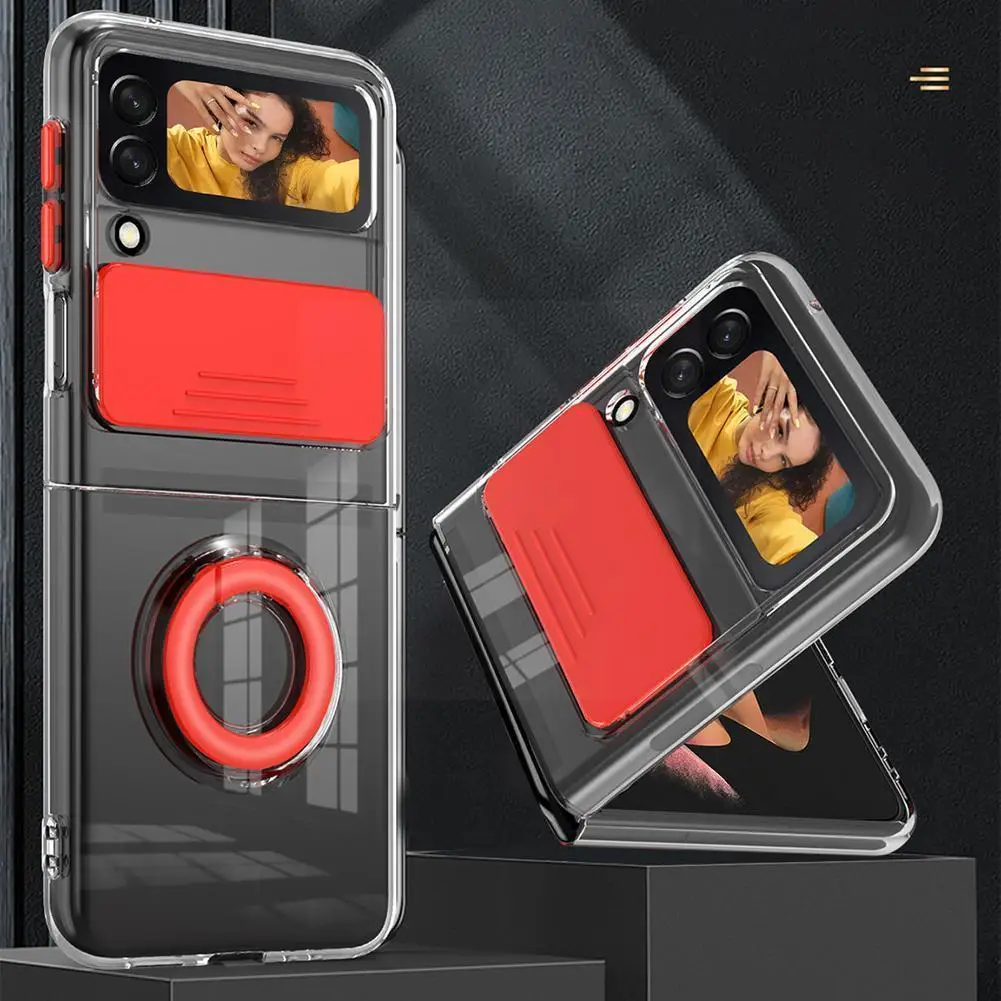 

For Flip3 Mobile Phone Push Window Ring Ideas All-inclusive F7110 Business Transparent Protective X4r5