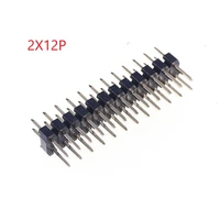 1000pcs 2x12 p 24 pin 2 0 mm pin header male dual row straight pcb 180 through hole insulator height 2 00mm rohs lead free