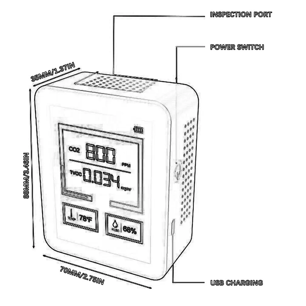 

Hazardous Substance Detection Analyzer Durable Practical Convenient And Portable TVOC Air Quality Detector