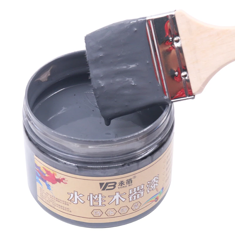 Темно серая краска для работы по дереву на водной основе акриловый лак ручной