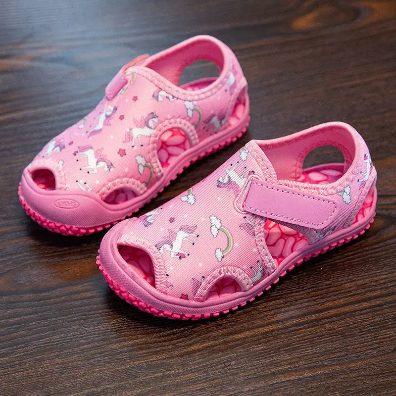 

2021 New Summer Children's Beach Shoes Girls Soft-Soled Sandals Babys Non-Slip Breathable Shoes