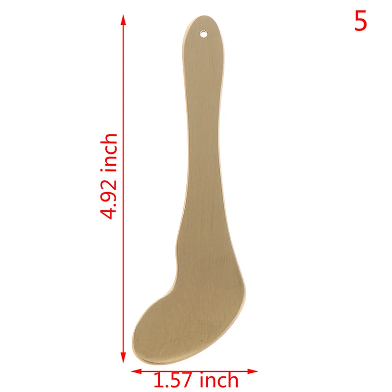 Copper Guasha Scraping Massage Scraper Face Massager Acupuncture Gua Sha Board Acupoint Facial Body Acupuncture Pressure Therapy - Color: 5