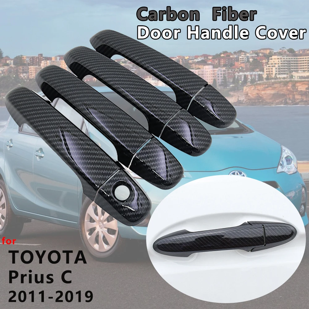 Крышка дверной ручки из углеродного волокна автомобильные аксессуары для Toyota Prius