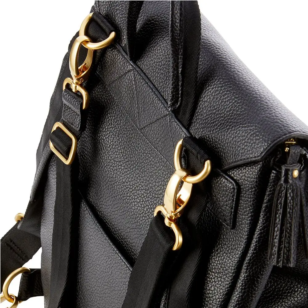 

PU Leather Baby Diaper Bag Backpack, Stroller Organizer Travel Back Pack Maternity Straps Pad+Stroller +Changing Bag Nappy