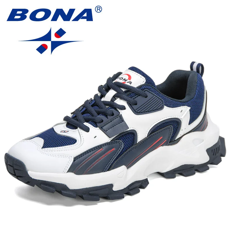 BONA 2022 New Designers Trendy Running Shoes Breathable Mesh Sneakers Men Outdoor Trekking Shoes Adult Sports Athletic Footwear