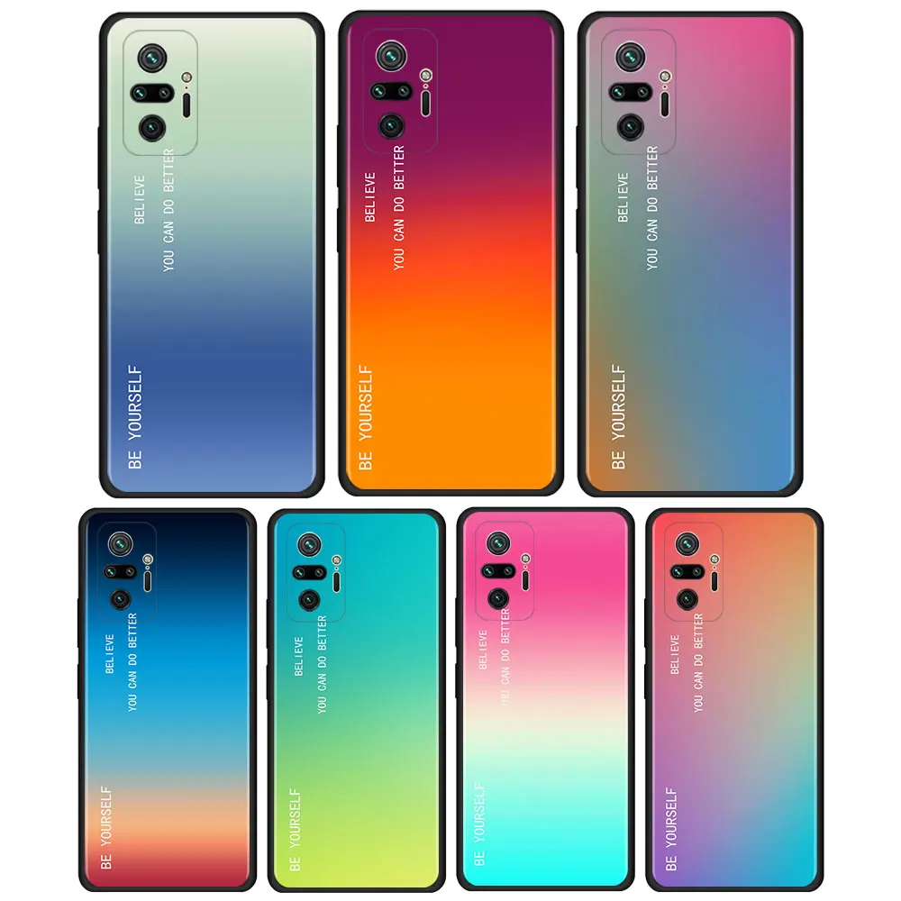 

Gradient BE YOURSELF Cell Phone Case for Xiaomi Redmi Note 9S 9 4G 8 10 7 8T 9C 9A 7A 8A K40 K30 Pro Mobile Phones Cover Coque