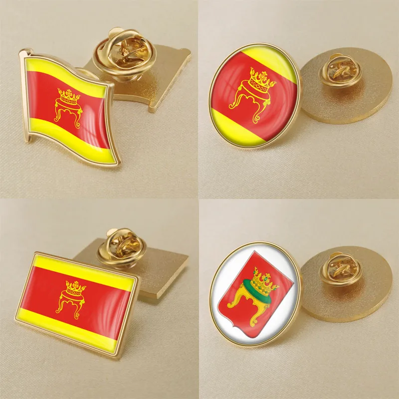

Coat of Arms of Tver Oblast of Russian Federation Flag Lapel Pins Broochs Badges