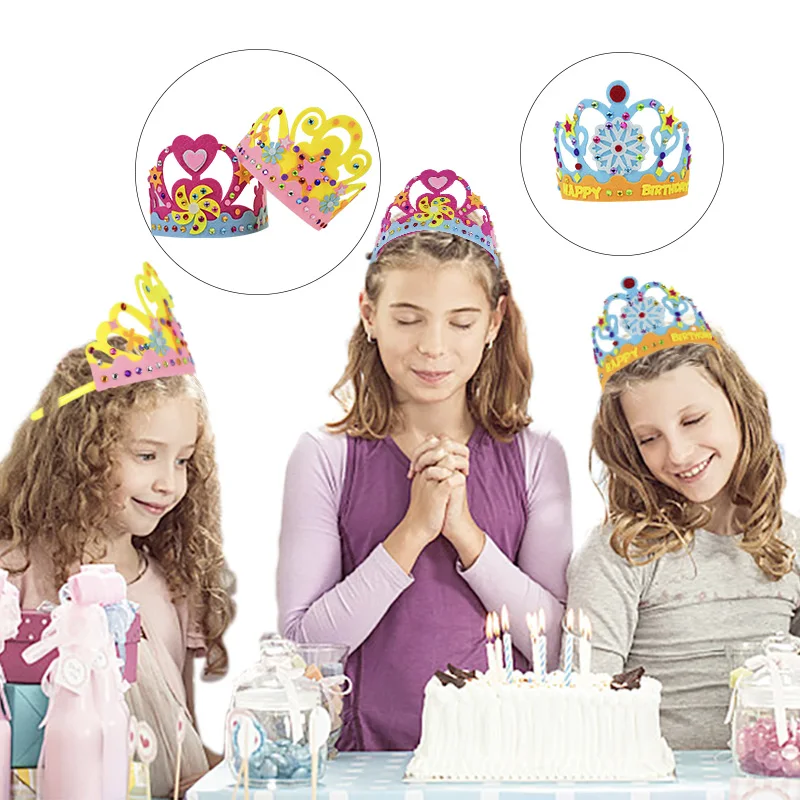 

DIY Birthday Crown 1 2 3 Birthday Caps Flower Heart Felt Birthday Hat For Baby Shower Party Decor Kids Handmade Educational Toys