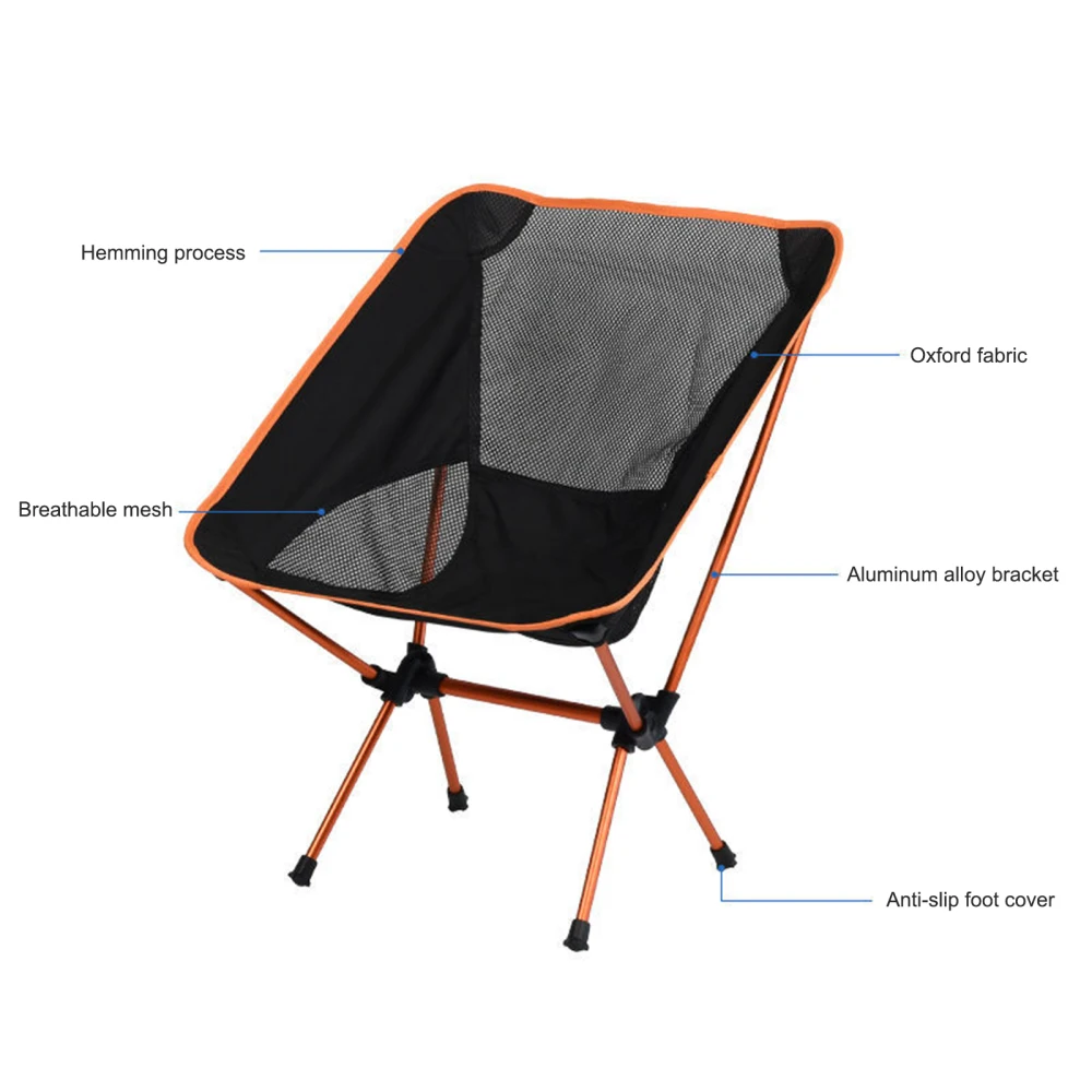 Satılık Taşınabilir Katlanır Alüminyum Balıkçılık Sandalye Mekanik Yapı Tasarımı 600D Oxford Kumaş Açık Kamp Barbekü Plaj