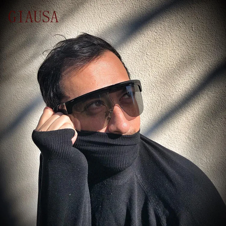 

GIAUSA New European and American fashion one piece large lens sunglasses personalized Sunglasses