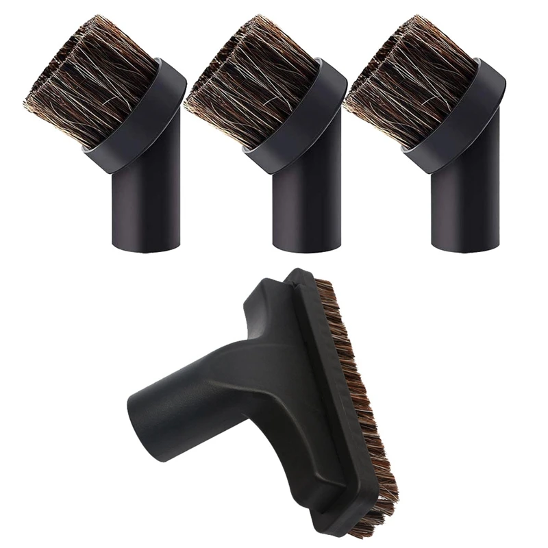 

4 Pcs Horsehair Bristle Vacuum Attachments Dusting Brush Replacement, Corner/Track Cleaning Tools,Inner Dia 32mm,2 Style