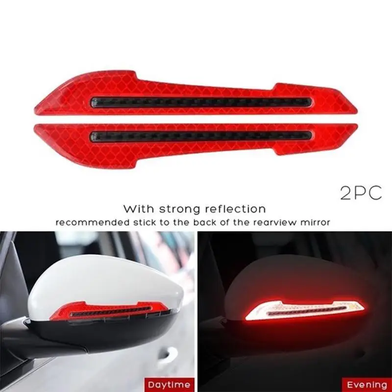 

1 Pair Car Rearview Mirror Reflective Sticker Car-styling Safety Warning Reflective Sticker Car Rearview Mirror Decorative Strip