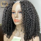 Topnormantic индийские Реми человеческие волосы U Часть Вьющиеся боб парик курчавые вьющиеся U части парики для черных женщин полностью машинные парики