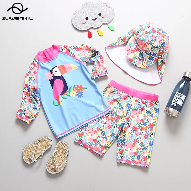 

Swimsuit Baby Girl Children's Bathing Suit with Long Sleeve UV Protection 2020 Kids Swimwear for Girls Toddler Swimming Suit