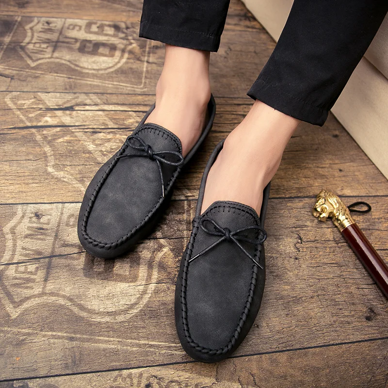 Мужские повседневные кожаные туфли дышащие мокасины для вождения в итальянском