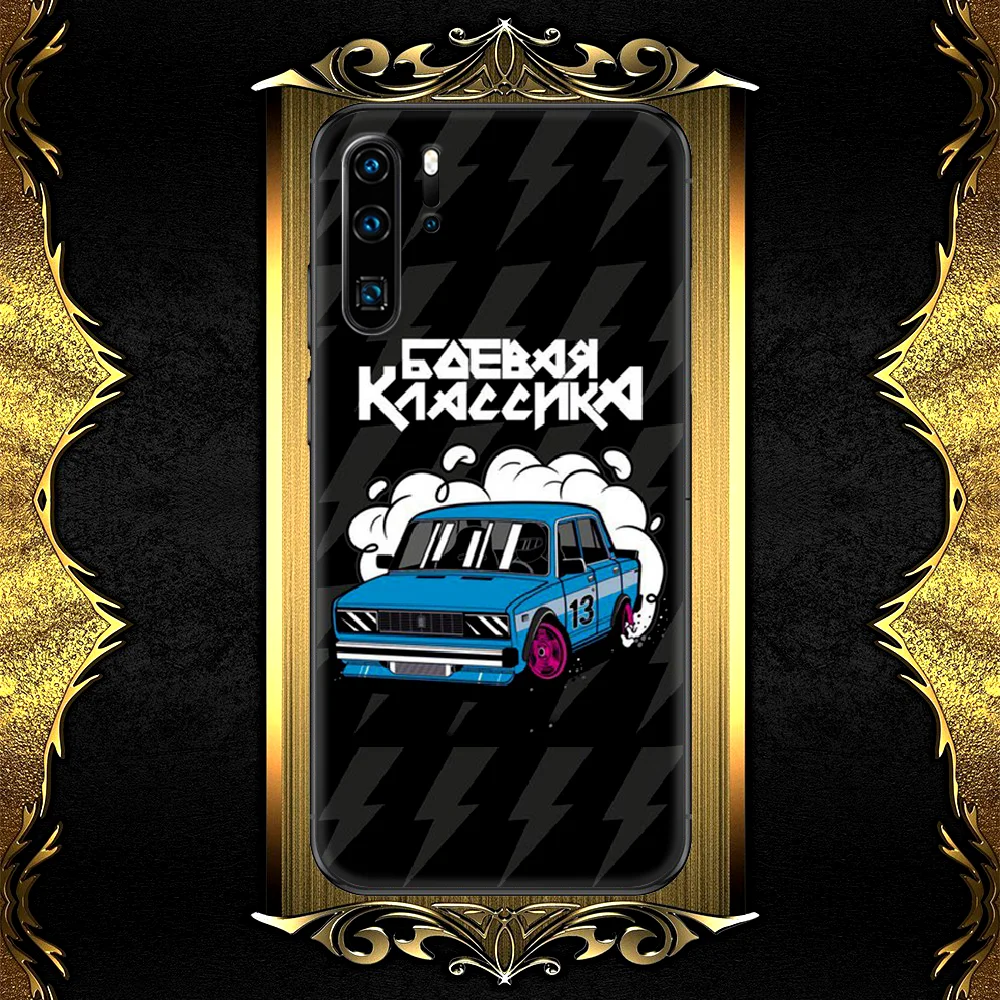 

Automobile LADA Car Logo Phone Case For Huawei P Mate 10 20 30 40 Pro Lite Smart 2019 2021 black Cover Luxury Hoesjes Fashion