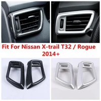 side air conditioning ac vent frame decor cover trim for nissan x trail t32 rogue 2014 2020 abs carbon fiber matte accessories