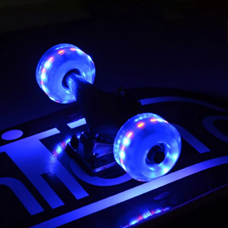 

New Skateboard Shuanglian Wheel Blue Flash Wheel Double Ribbon Wheel Skateboard High-elastic PU Wheel Skateboard Accessories