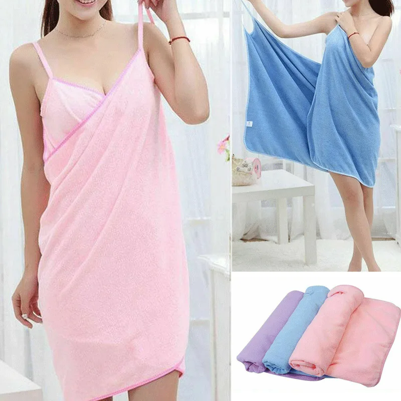 70x140cm Wearable Bath Microfiber Beach Towel Robe Fast Dry Women Bathrobe Spa Wrap Dress | Дом и сад