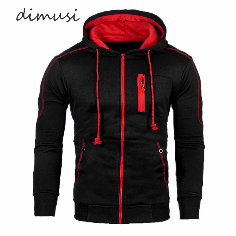 

DIMUSI Men's Hoodies Fashion Male Outwear Slim Fit Sweatshirt Coats Mens Hip Hop Zipper Hoodies Sportswear Tracksuit Clothing
