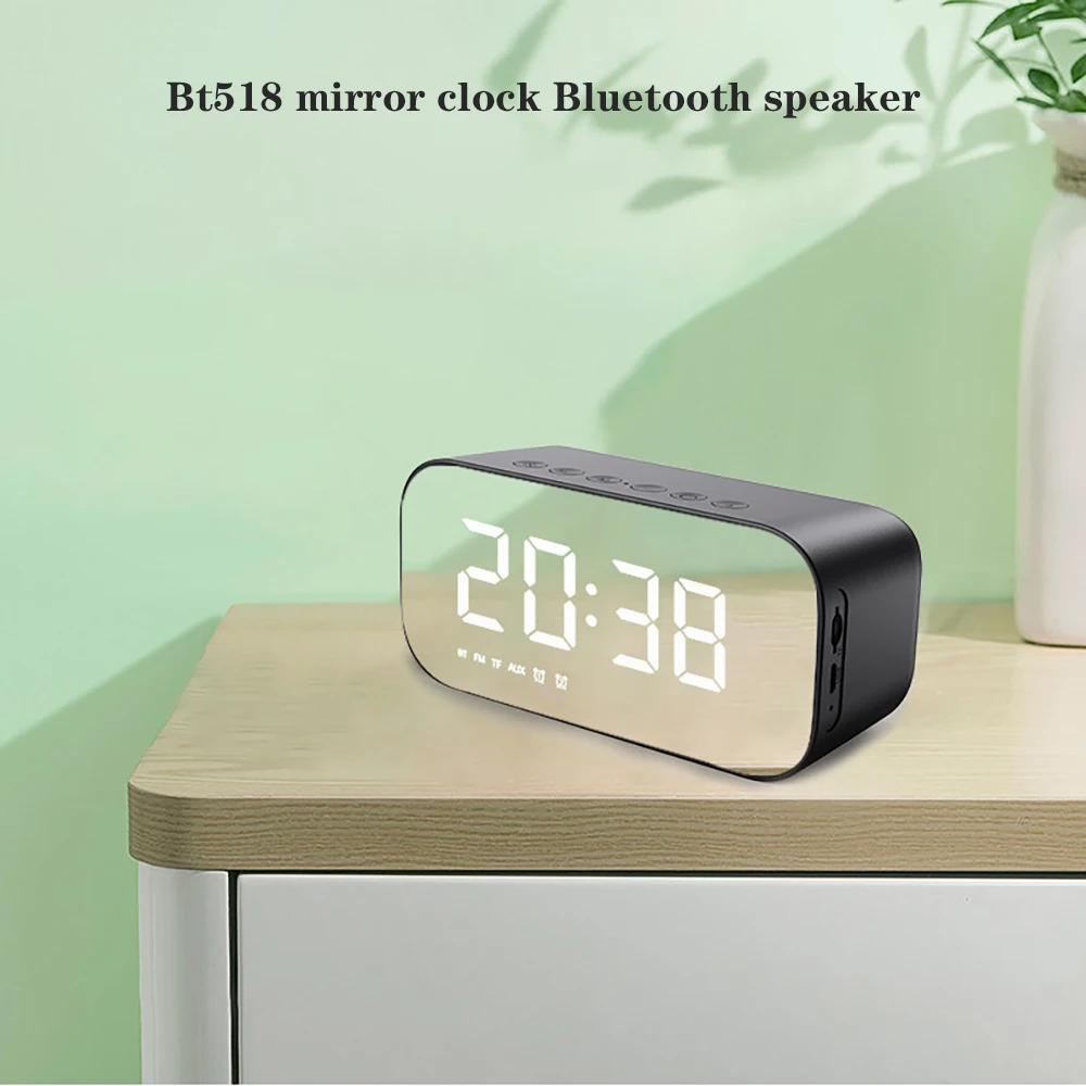 Беспроводной Bluetooth-динамик FM-радио звуковая коробка Настольный будильник