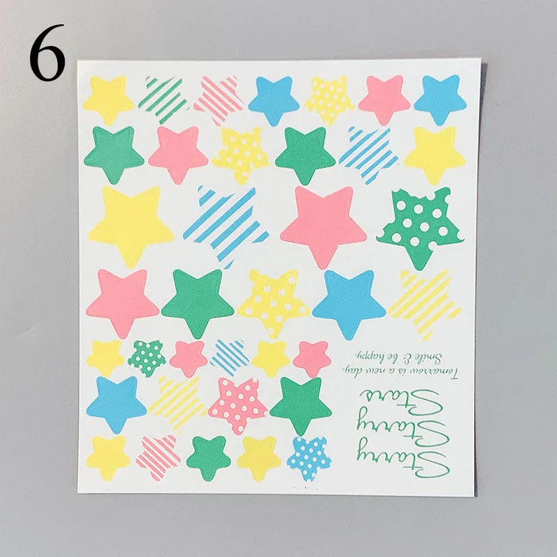 6 1 лист блестящие звезды сердца Наклейки Детские игрушки наклейки DIY этикетка украшение Stciker для студента дневник в стиле Скрапбукинг Фотоальбомы - Цвет: 6