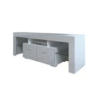 130 x 35 x 45cm end table tea table coffee table household decoration led tv cabinet with two drawers white