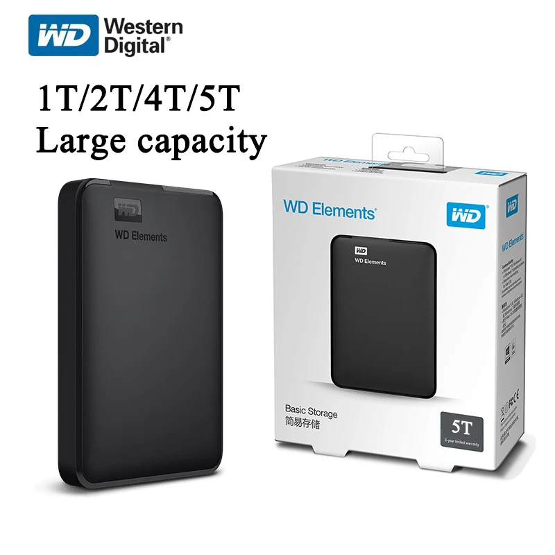 Western Digital WD Elements Hard Drive Hard Disk HDD 2.5" 1TB 2TB 4TB 5TB HDD USB 3.0 Portable External Hard Disk storage