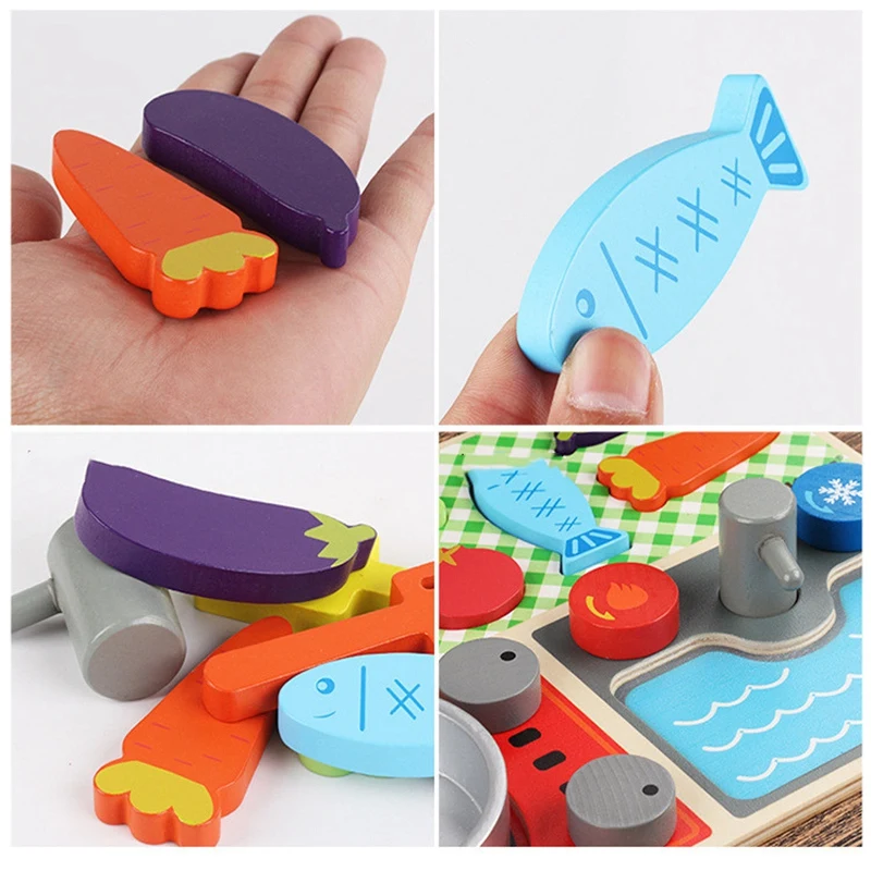 

Kids Pretend Play House Toy Children's House Kitchen Toys Fruits Toy Set Boys & Girls Simulated Cooking Early Education