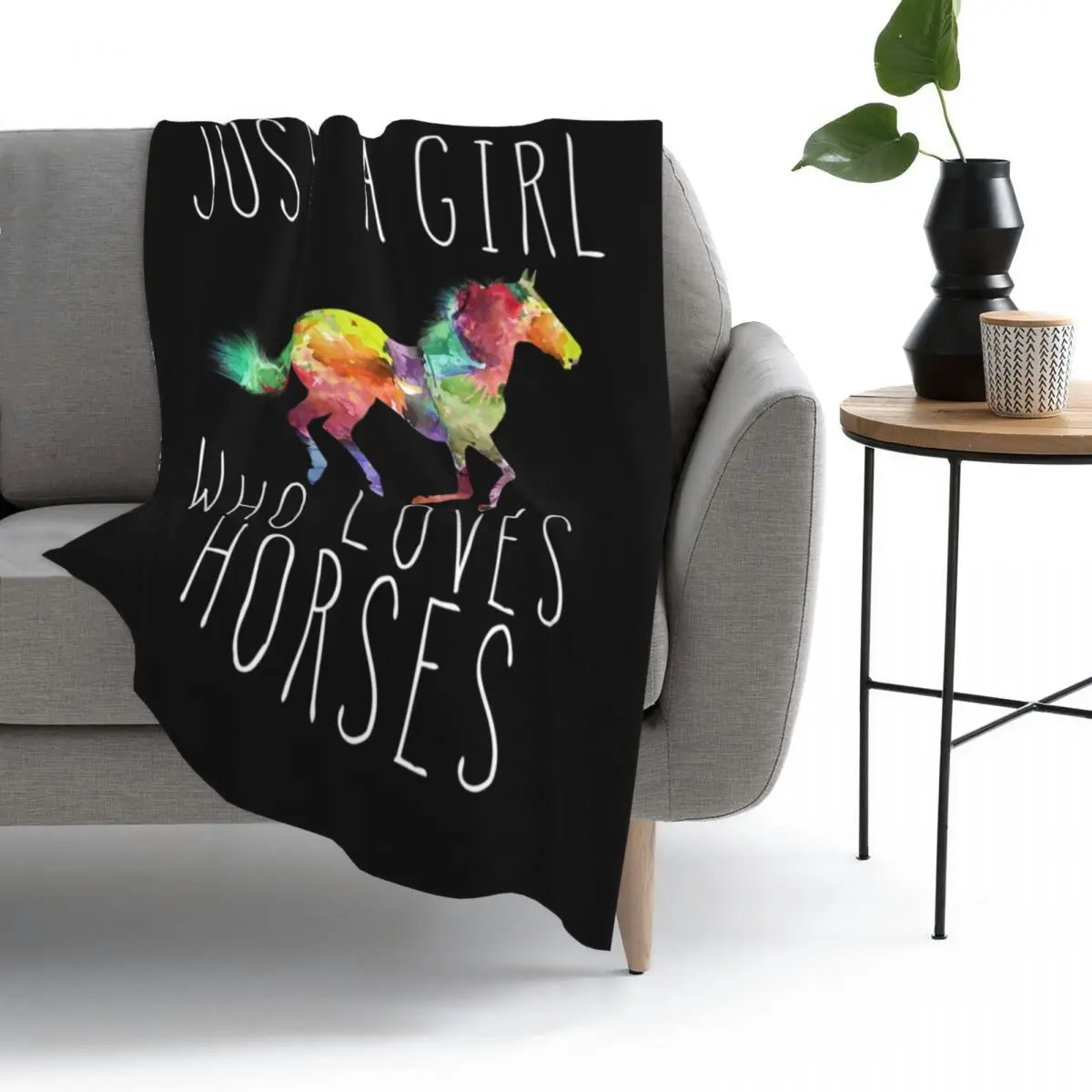 

Just A Girl Who Loves Horses Throw Blanket Fleece Throw Blanket BedBlanket SofaBlanket flannel Cozy bedding On Home travel warm