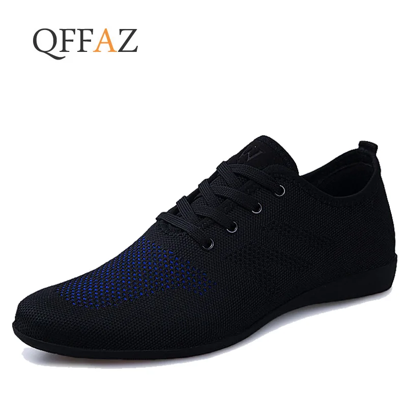 

Кроссовки QFFAZ мужские сетчатые, повседневная удобная обувь, плоская подошва, дышащие