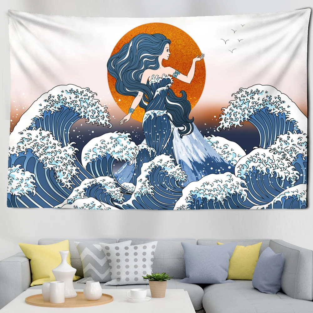 Японский одеяло большой гобелен КИТ арована Дракон Тотем Феникса стене висит в