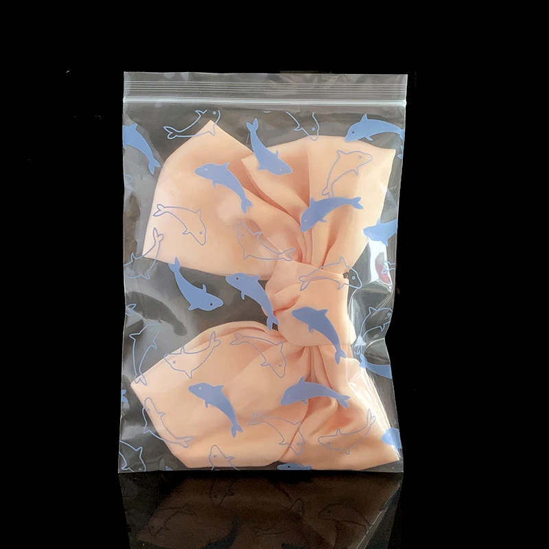 Новый стиль синий Дельфин печать маленькая молния замок сумки Мини Ziplock