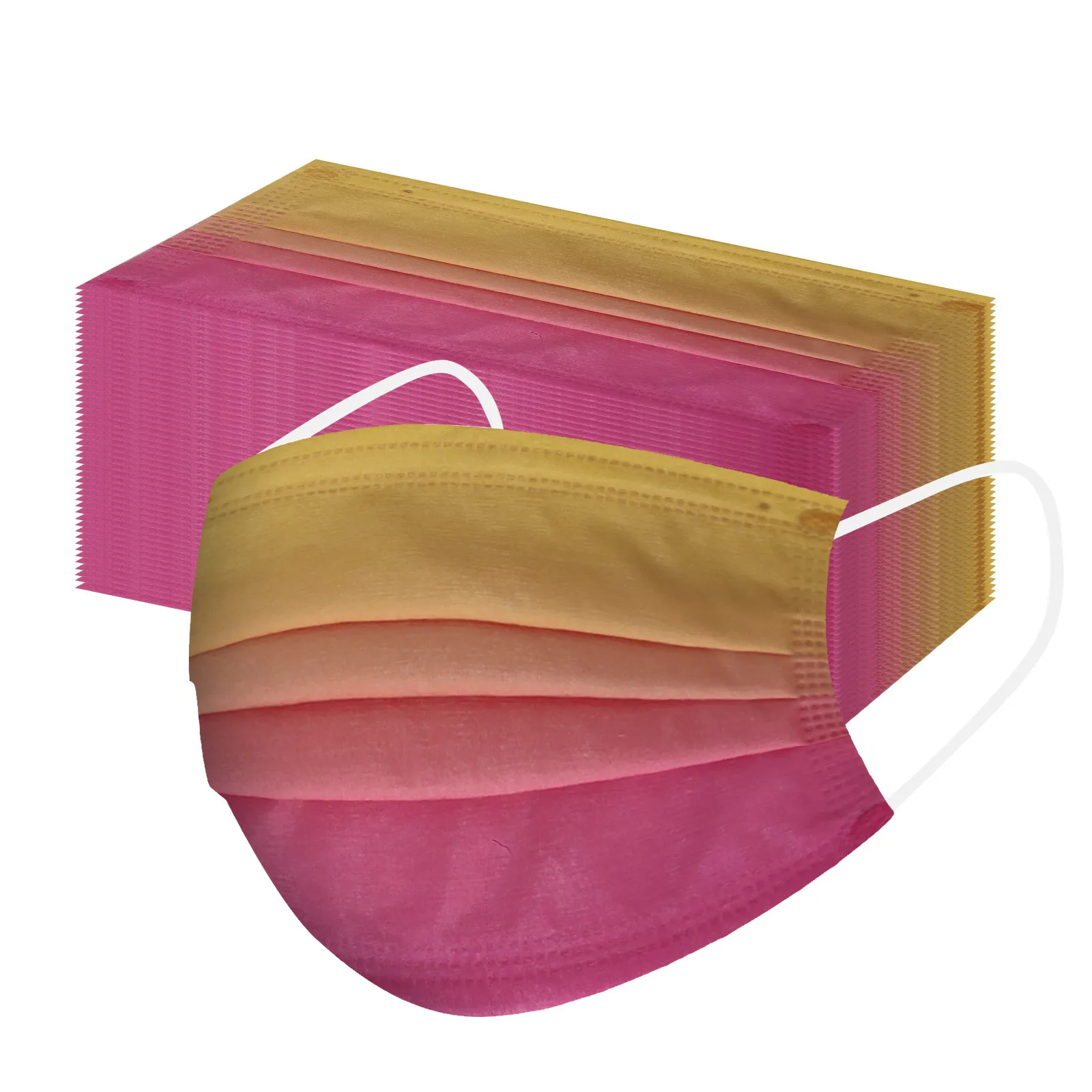

50pc Mask Tie Dye Printed Disposable Face Mask Breathable 3ply Earloop Mouth Mask Filter Hygiene Thicken Mask Mondmasker d5