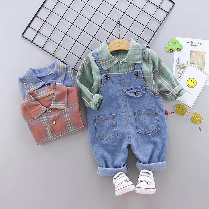 2 шт./комплект детский клетчатый комбинезон в клетку | Мать и ребенок