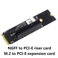 ngff m 2 to pci e 4x riser card m2 m key to pcie x4 adapter with led indicator sata power riser for bitcoin miner mining