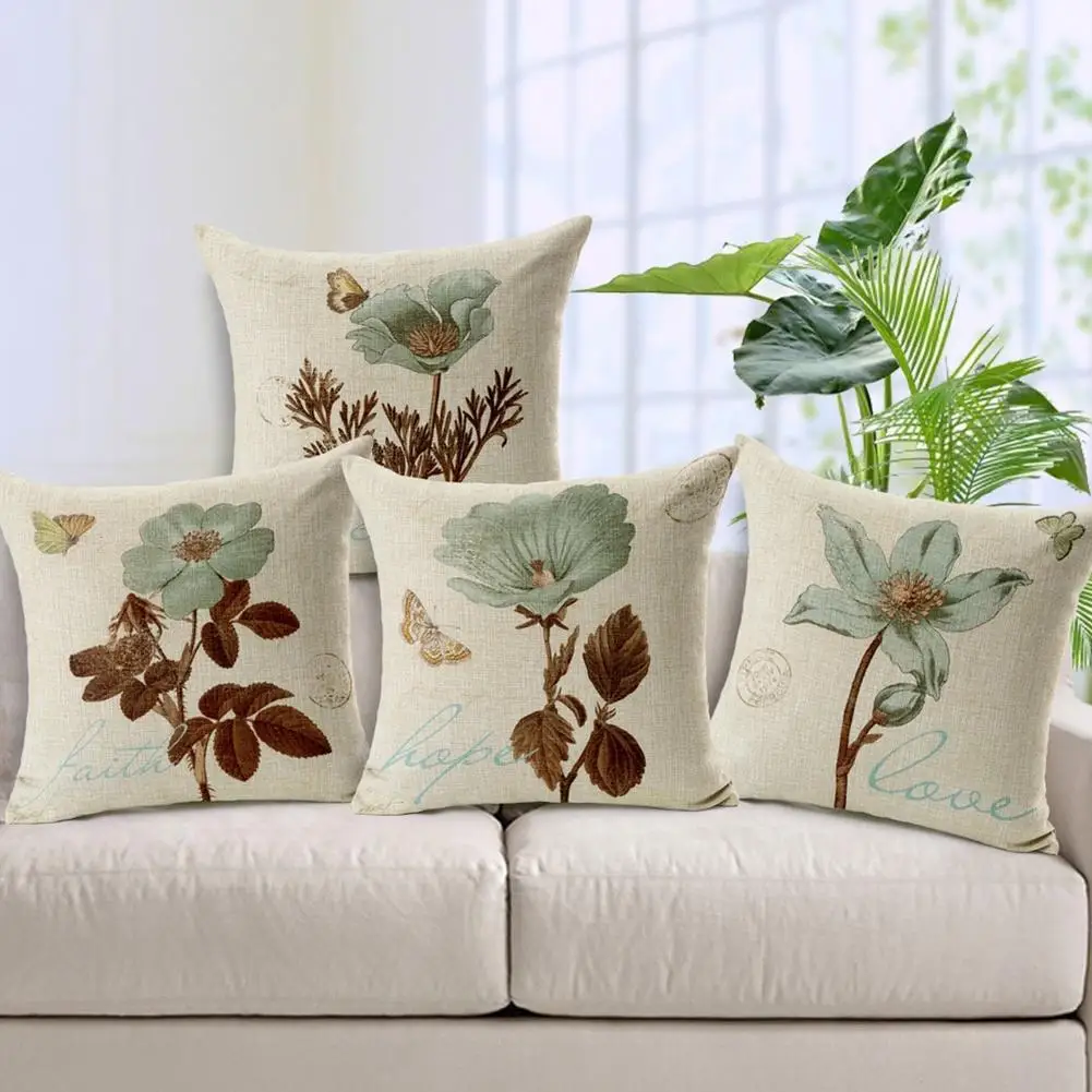 

New Arrival 45*45cm Vintage Flower Style Pillow Case Bed Sofa Square Throw Cushion Cover Home Decor Wholesale Dropshipping