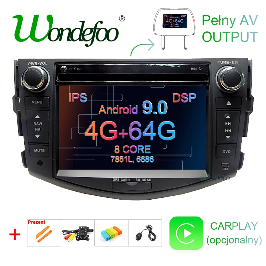 DSP ips 2 din Android 9,0 64G Автомобильный dvd-плеер для Toyota RAV4 Rav 4 2007 2008 2009 2010 2011 gps wifi Радио экран навигация ПК