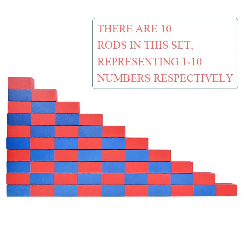 

Children's Montessori Math Teaching Aids Family Version Red And Blue Digital Stick Children's Enlightenment Early Education Toy
