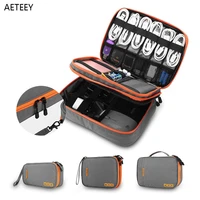 portable electronic accessories travel case cable organizer bag for ipad iwatch iphone strap cable power usb flash drive charger