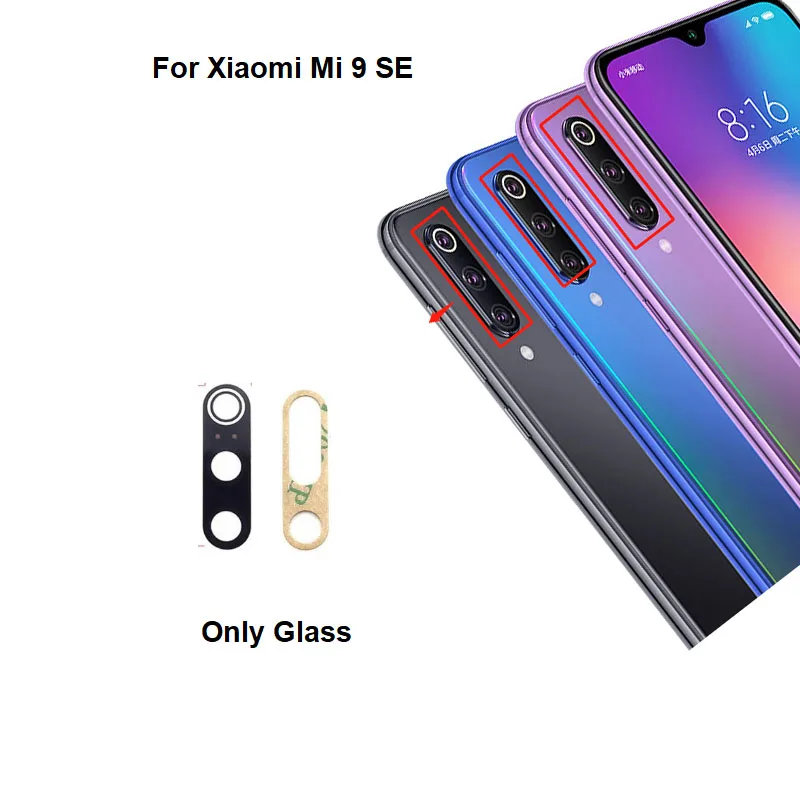 

Стеклянный объектив для задней камеры Xiaomi MI 9 SE 9SE MI9 SE, наклейка на клейкой основе, 50 шт.