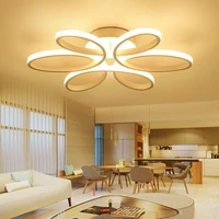 modern led acrylic remote control ceiling chandelier lamp for living study room bedroom multi ring indoor lighting decor fixture