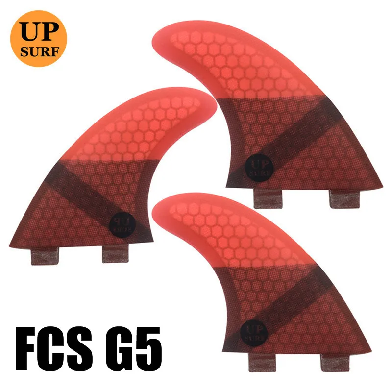 G5 3pcs red Upsurf логотип FCS плавники G3/G5/GL с винтами и ключ плавники сумка для серфинга сотовый плавник Стекловолокна Плавники FCS Quilhas плавники - Цвет: G5 3pcs red