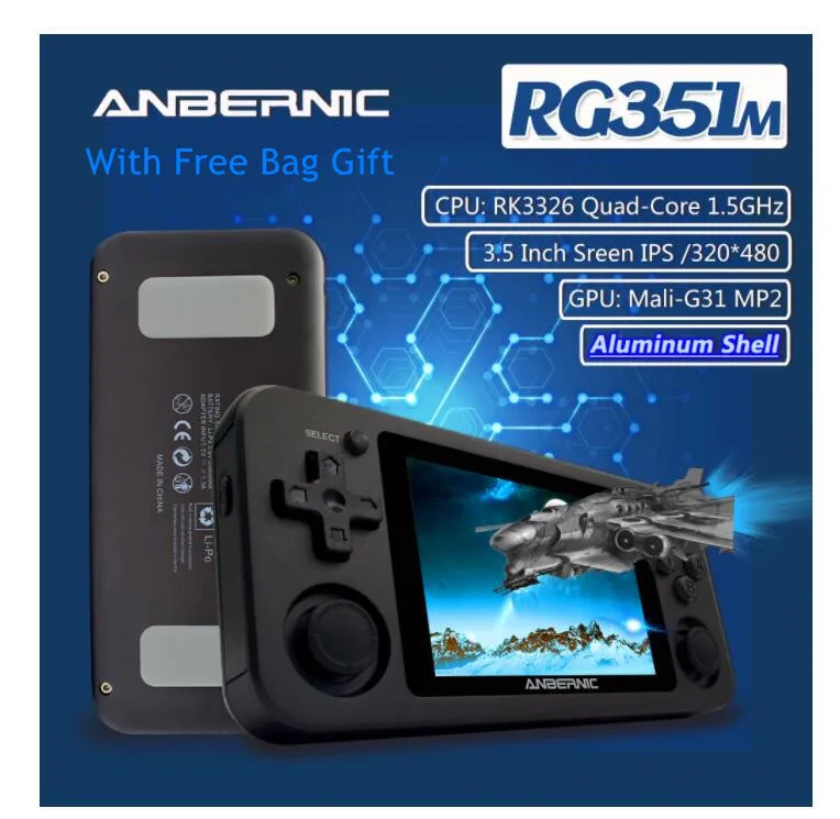 

ANBERNIC RG351M Wifi PS1 Retro GAME Console 128G 10000 Games RG351P Upgrade Version PS GB N64 Pocket Handheld Game Player Gifts
