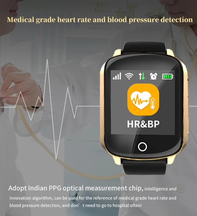 Умные часы с GPS для пожилых людей позиционирование телефона IP67 водонепроницаемая